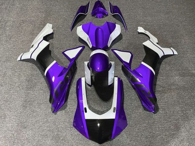 Discount 2015-2019 White Purple Carbon Fiber Accents Yamaha R1 Motorcycle Fairings Canada