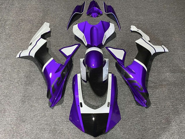 Discount 2015-2019 White Purple Carbon Fiber Accents Yamaha R1 Motorcycle Fairings Canada