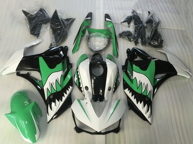 Discount 2015-2018 White Green Black Shark Yamaha R3 Motorcycle Fairing Canada