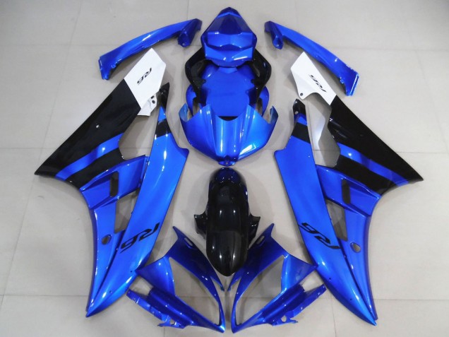 Discount 2006-2007 White Blue Glossy Black Yamaha R6 Motorcycle Fairings Canada