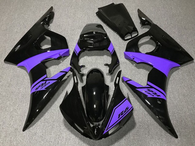 Discount 2003-2004 Glossy Black Purple Yamaha R6 Motorcycle Fairings Canada