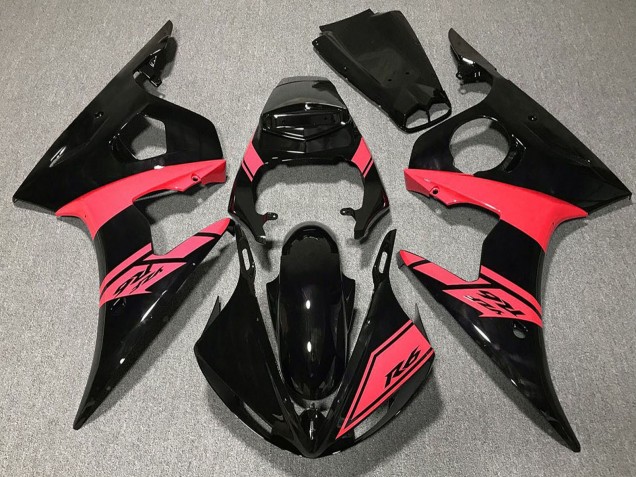 Discount 2003-2004 Glossy Black Pink Yamaha R6 Motorcycle Fairings Canada