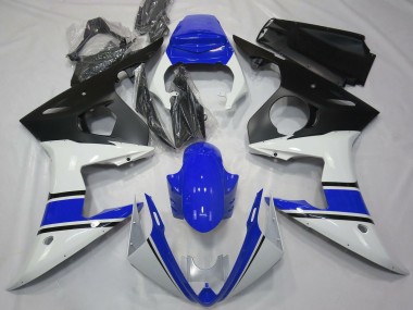 Discount 2003-2004 White Blue Matte Black Yamaha R6 Motorcycle Fairings Canada
