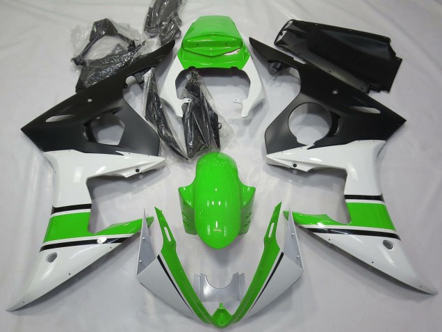 Discount 2003-2004 White Green Matte Black Yamaha R6 Motorcycle Fairings Canada