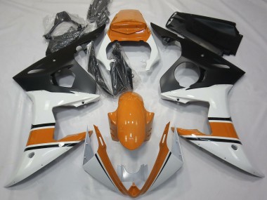 Discount 2003-2004 White Orange Matte Black Yamaha R6 Motorcycle Fairings Canada