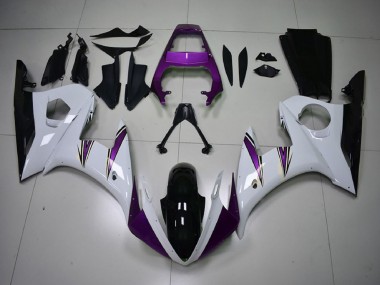 Discount 2003-2004 White Purple Glossy Black Yamaha R6 Motorcycle Fairings Canada