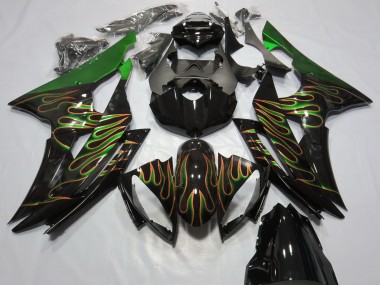 Discount 2008-2016 Green Glossy Black Gold Flame Yamaha R6 Motorcycle Fairings Canada