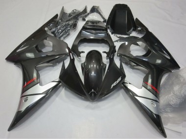 Discount 2005 Glossy Black Silver Yamaha R6 Motorcycle Fairings Canada