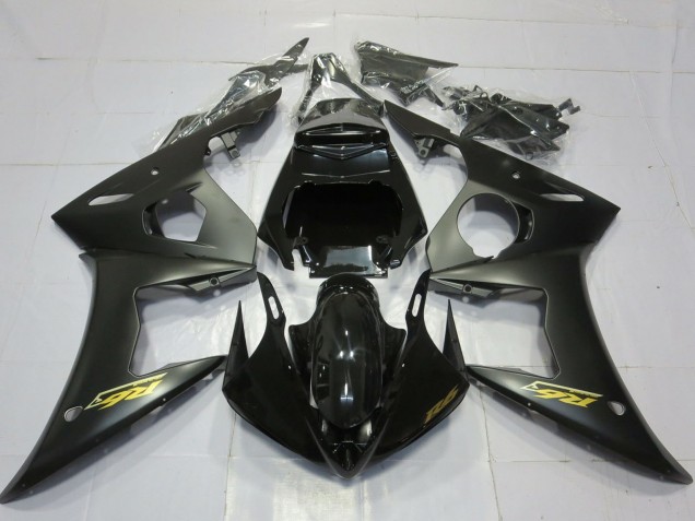 Discount 2003-2004 Glossy Black Matte Black Gold Decals Yamaha R6 Motorcycle Fairings Canada