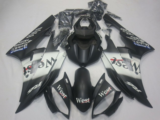Discount 2006-2007 Matte Black White West Michelin Yamaha R6 Motorcycle Fairings Canada