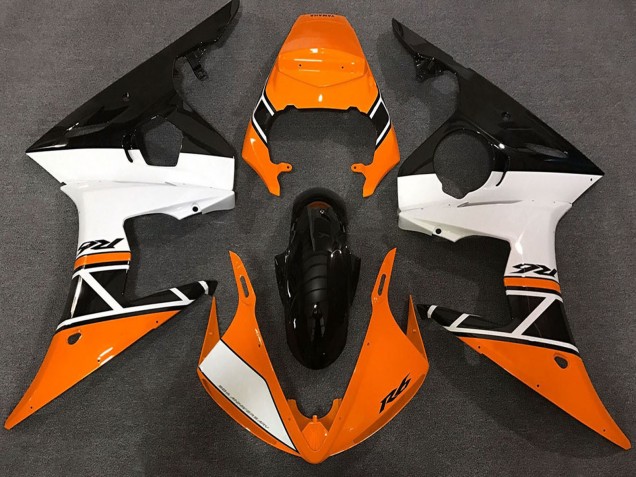 Discount 2003-2004 Orange White Glossy Black Yamaha R6 Motorcycle Fairings Canada