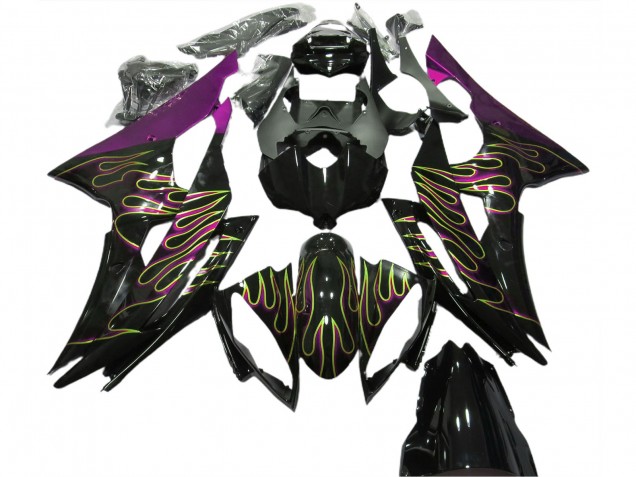 Discount 2008-2016 Purple Glossy Black Gold Flame Yamaha R6 Motorcycle Fairings Canada