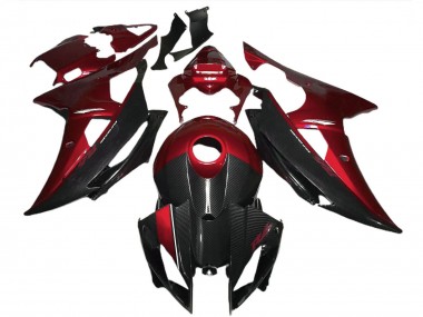 Discount 2008-2016 Red Black Carbon Fiber Style Yamaha R6 Motorcycle Fairings Canada