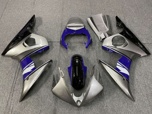Discount 2003-2004 Silver Blue Glossy Black Yamaha R6 Motorcycle Fairings Canada
