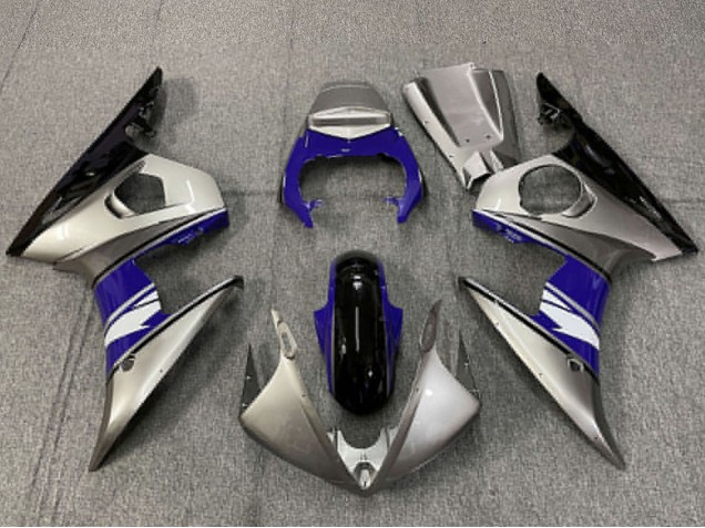 Discount 2003-2004 Silver Blue Glossy Black Yamaha R6 Motorcycle Fairings Canada