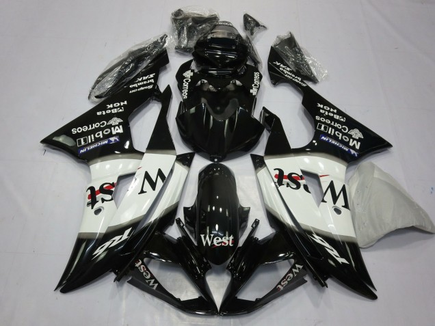 Discount 2008-2016 Glossy Black White West Michelin Yamaha R6 Motorcycle Fairings Canada