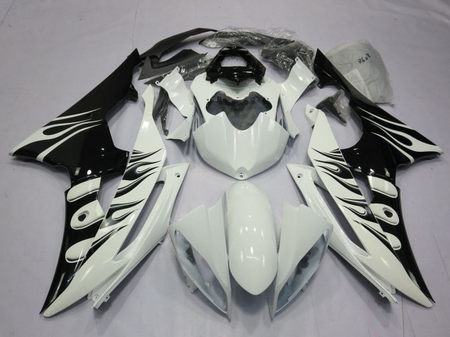 Discount 2008-2016 White Glossy Black Flame Yamaha R6 Motorcycle Fairings Canada