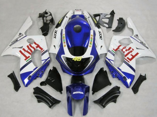 Discount 1996-2007 White Blue Fiat Motul Yamaha YZF600 Motorcycle Fairings Canada