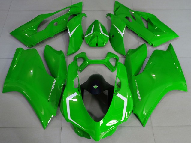 Discount 2011-2014 Glossy Green White Ducati 1199 Motorcycle Fairings Canada