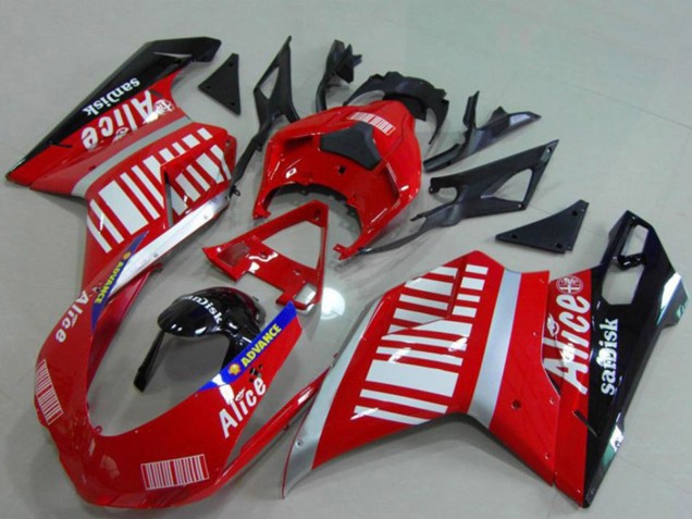 Discount 2007-2014 Silver Red Glossy Black Alice Sandisk Ducati 848 1098 1198 Motorcycle Fairings Canada