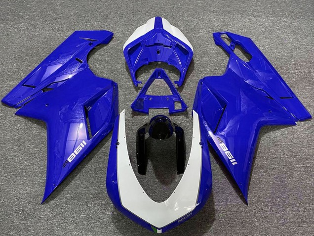 Discount 2007-2014 Glossy Blue White Ducati 1198 Motorcycle Fairings Canada