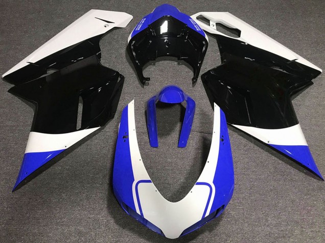 Discount 2007-2014 White Blue Glossy Black Ducati 848 1098 1198 Motorcycle Fairing Canada
