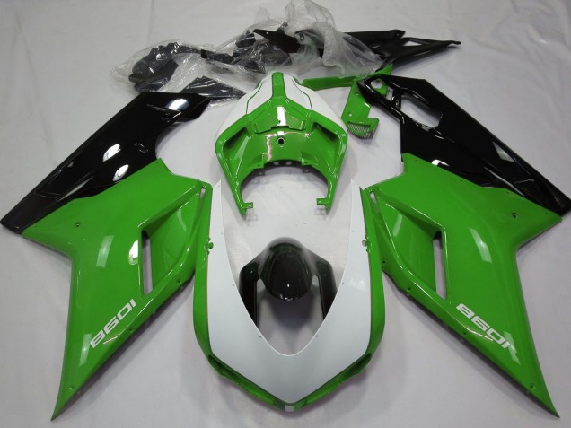 Discount 2007-2014 Green Black White Ducati 1098 Motorcycle Fairings Canada