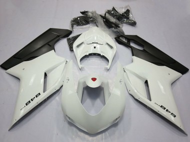 Discount 2007-2014 Pearl White Matte Black Ducati 848 Motorcycle Fairings Canada