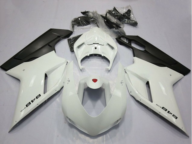 Discount 2007-2014 Pearl White Matte Black Ducati 848 Motorcycle Fairings Canada