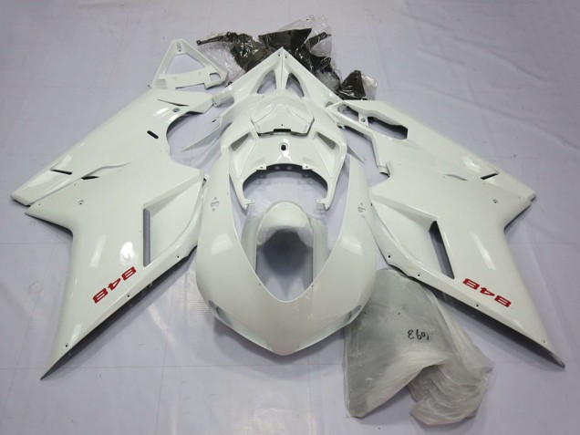 Discount 2007-2014 Pearl White Ducati 848 Motorcycle Fairings Canada