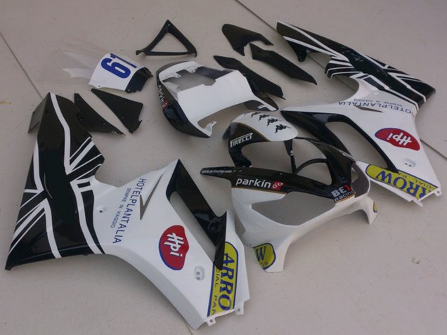 Discount 2006-2008 White Glossy Black with Flag Triumph Daytona 675 Motorcycle Fairings Canada