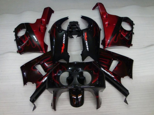 Discount 1990-1999 Glossy Black Red Flame Honda CBR400RR NC29 Motorcycle Fairings Canada
