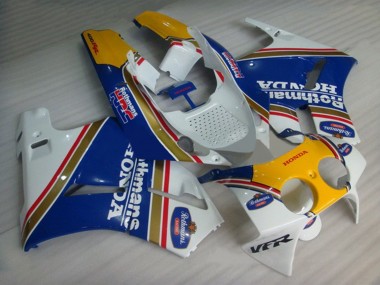 Discount 1988-1992 White Blue Yellow Rothmans Honda VFR400R NC30 Motorcycle Fairings Canada