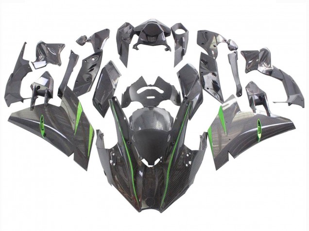 Discount 2015-2022 Black Carbon Fiber Green Kawasaki Ninja H2 Motorcycle Fairings Canada
