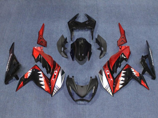 Discount 2015-2016 Red White Glossy Black Shark Kawasaki Z250/Z300 Motorcycle Fairings Canada