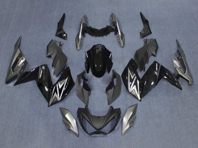Discount 2015-2016 Glossy Black Silver Kawasaki Z250/Z300 Motorcycle Fairings Canada
