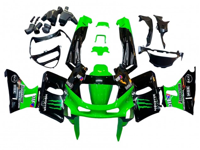 Discount 1993-2007 Green Glossy Black Green Monster Elf Touch4 Bridgestone Kawasaki ZZR400 Motorcycle Fairings Canada