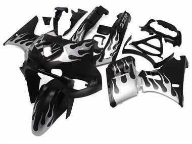 Discount 1993-2007 Glossy Black Silver Flame Kawasaki ZZR400 Motorcycle Fairings Canada