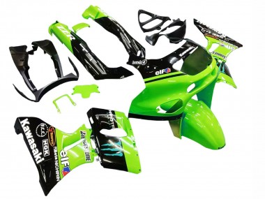 Discount 1993-2007 Green Glossy Black Blue Monster Elf Touch4 Bridgestone Kawasaki ZZR400 Motorcycle Fairings Canada