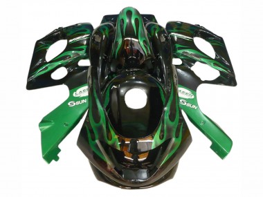 Discount 1996-2007 Black with Dark Green Flame Yamaha YZF600R Thundercat Motorcycle Fairings Canada
