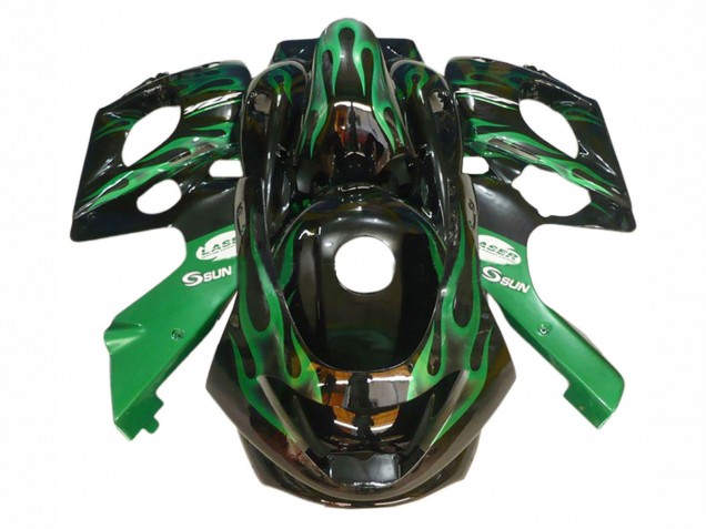 Discount 1996-2007 Black with Dark Green Flame Yamaha YZF600R Thundercat Motorcycle Fairings Canada