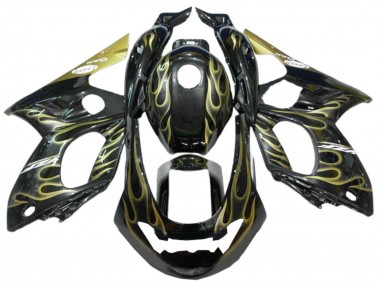 Discount 1996-2007 Black with Gold Flame Yamaha YZF600R Thundercat Motorcycle Fairings Canada