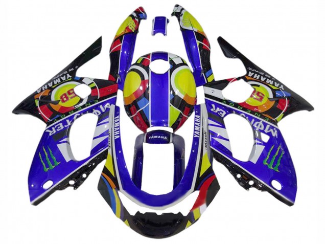 Discount 1996-2007 Blue Black White Yellow Monster 46 Yamaha YZF600R Thundercat Motorcycle Fairings Canada