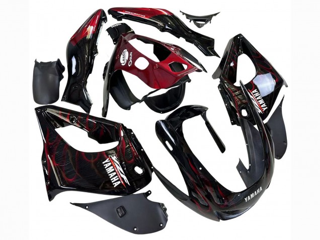 Discount 1997-2007 Black with Dark Red Flame Yamaha YZF 1000R Thunderace Motorcycle Fairings Canada