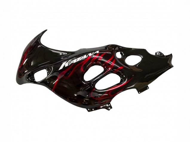 Discount 2004-2006 Glossy Black Red Flame Suzuki GSX600F/GSX750F Motorcycle Fairings Canada