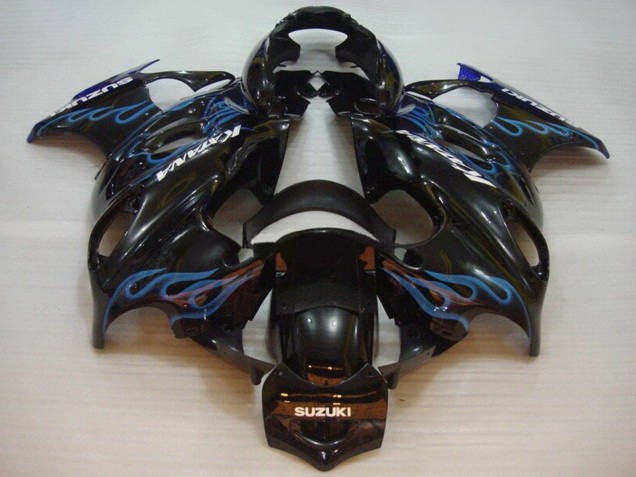 Discount 2004-2006 Glossy Black Blue Flame Suzuki GSX600F/GSX750F Motorcycle Fairings Canada