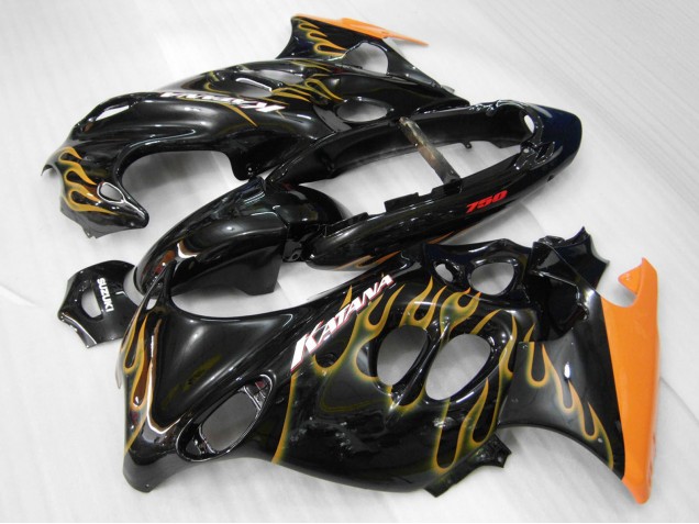 Discount 2004-2006 Glossy Black Orange Flame Katana Suzuki GSX600F/GSX750F Motorcycle Fairings Canada