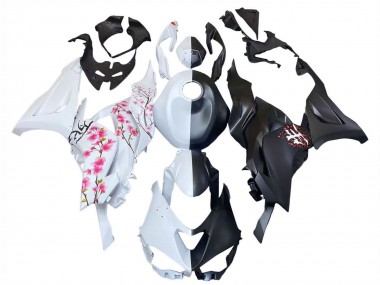 Discount 2023-2025 Black White with Flower Kawasaki ZX6R Motorcycle Fairings Canada