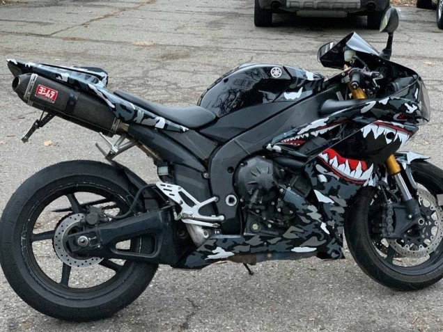 Discount 2007-2008 Grey White Camouflage Shark Yamaha YZF 1000 R1 Motorcycle Fairings Canada