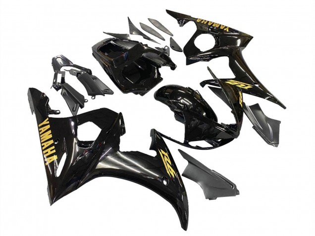 Discount 2006-2009 Glossy Black Gold Decals Yamaha YZF R6S Motorcycle Fairings Canada